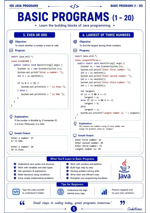 100 JAVA PROGRAMS E-BOOK
