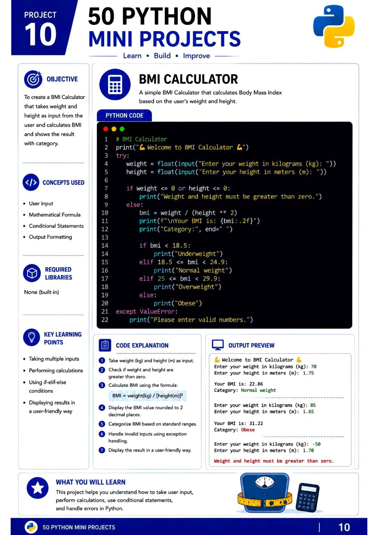 PYTHON 50 MINI PROJECTS