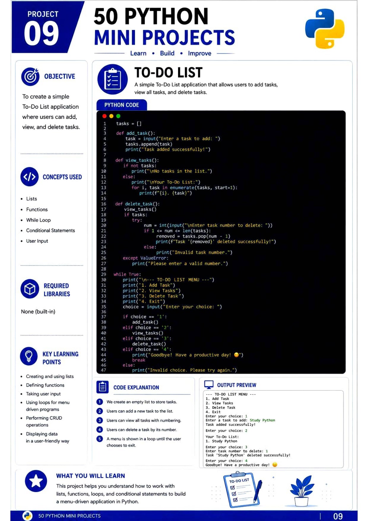 PYTHON 50 MINI PROJECTS