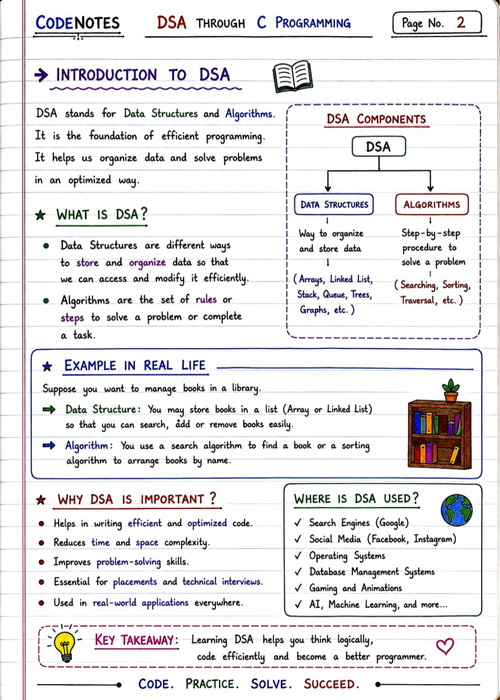 C DSA HANDWRITTEN NOTES